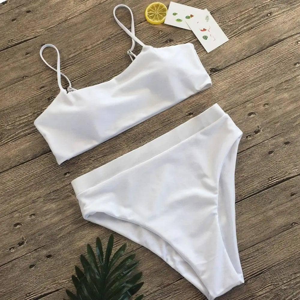 Swimsuit Bikini Ladies Three-Point Sexy Swimsuit Suit-White-7