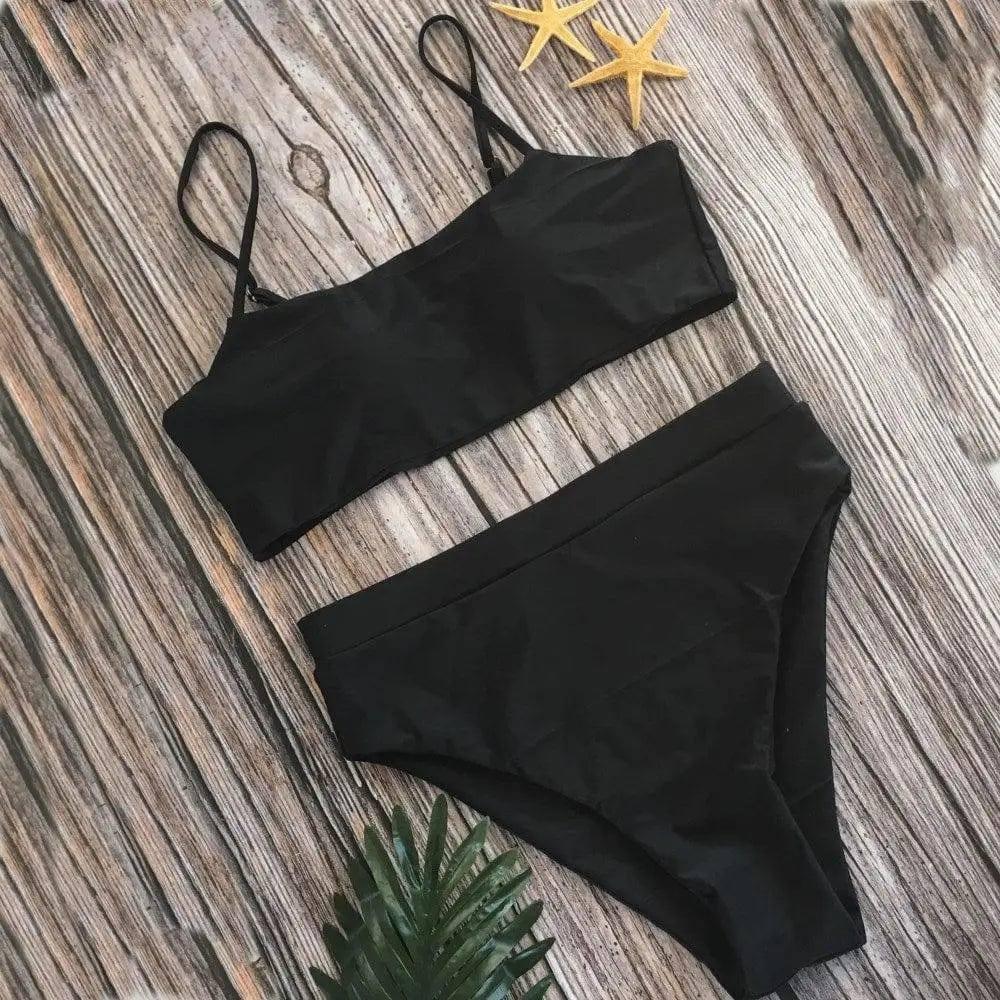 Swimsuit Bikini Ladies Three-Point Sexy Swimsuit Suit-Black-8