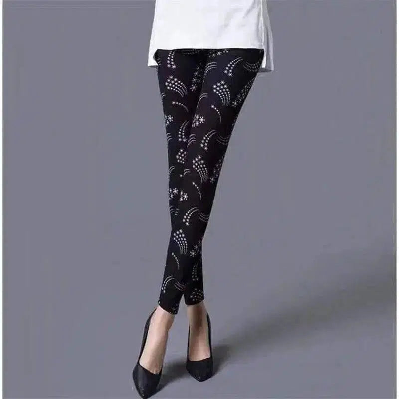 Thin cropped cotton leggings-Fireworks-17