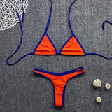 Three-point contrast bikini-Orange-3