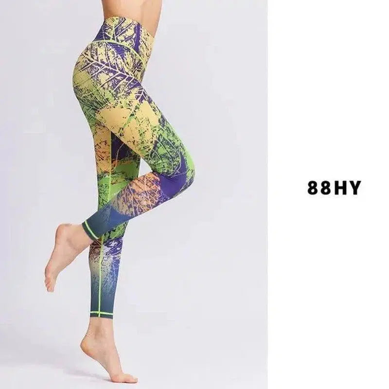 Tie-dye printed yoga pants-3 Style-7