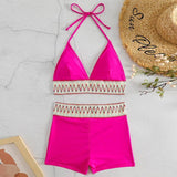 Chic Boho Swimwear Set for Summer Fun-Pink-8