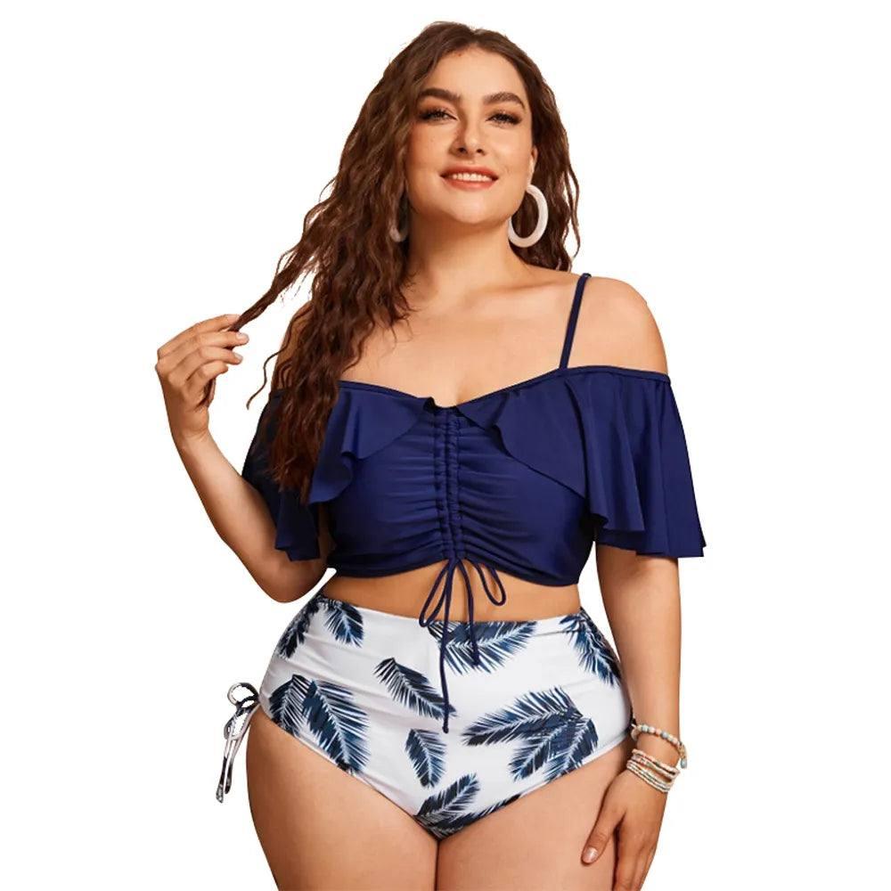 Trendy Plus-Size High-Waisted Bikinis Online-2101-2