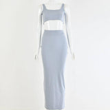 Two-piece hot skirt-Light blue-14