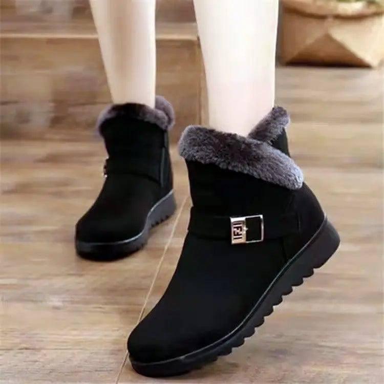 Winter Boots Women Warm Plush Snow Boots Zipper Comfort-2