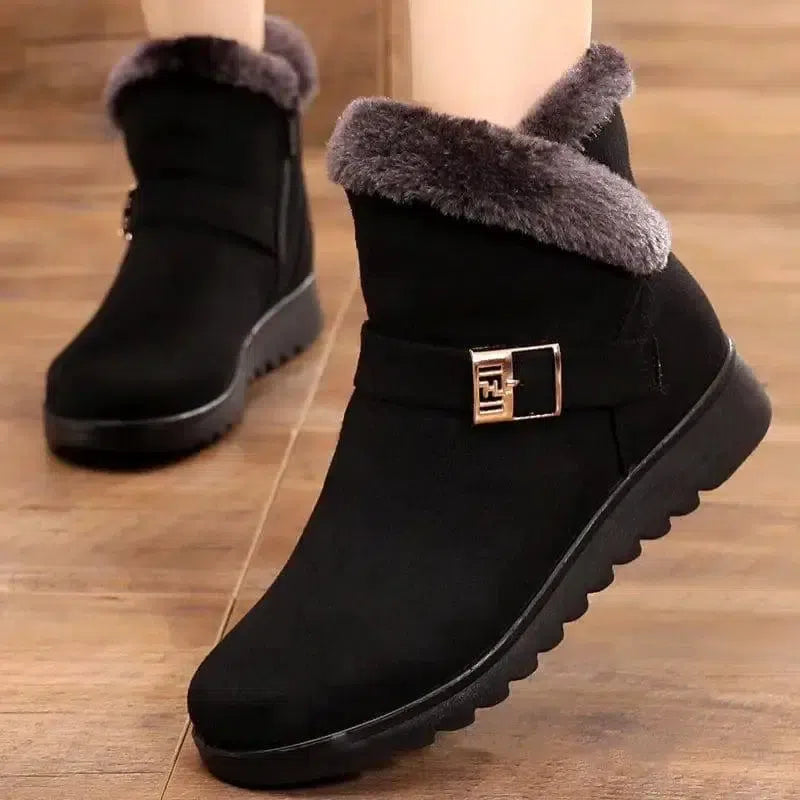 Winter Boots Women Warm Plush Snow Boots Zipper Comfort-8