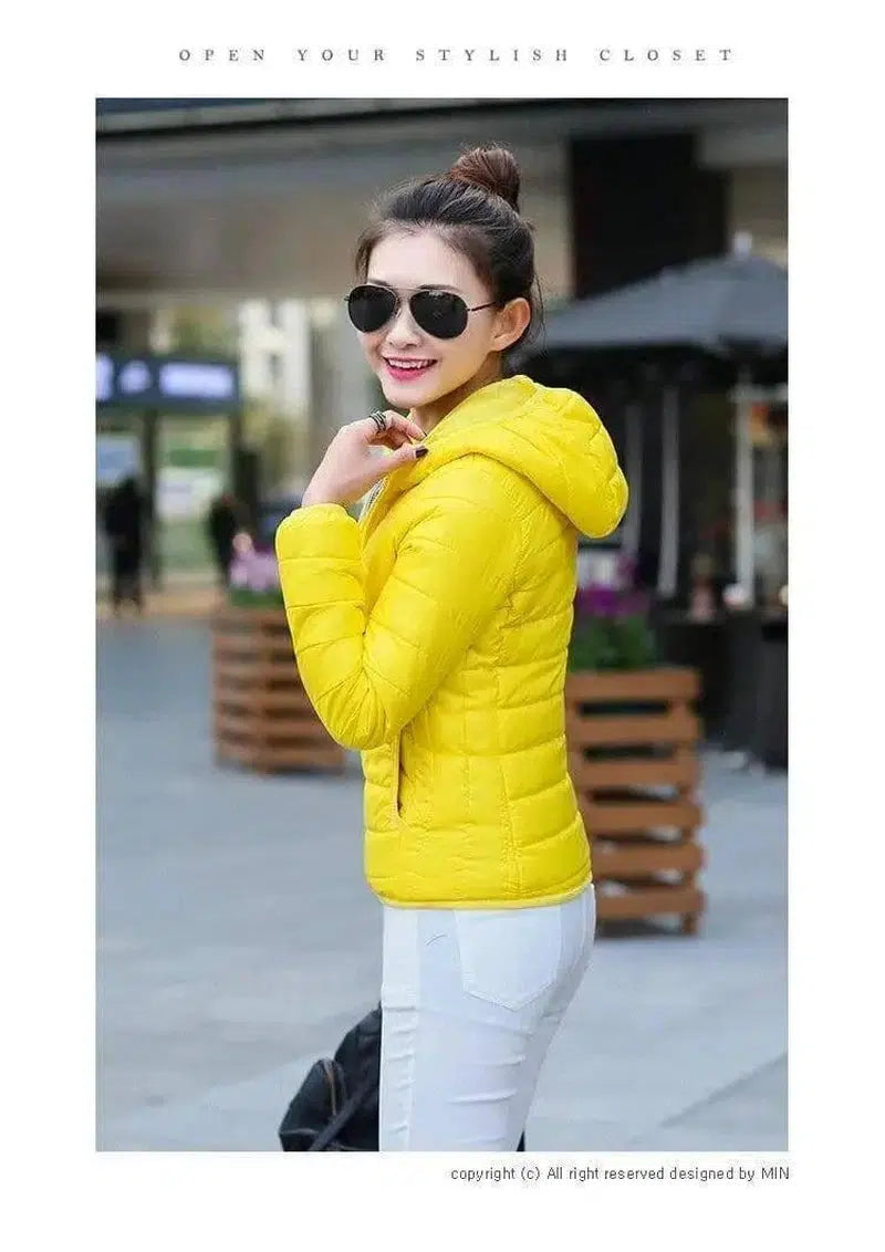 Winter coat with padded cotton hood-YELLOW-6