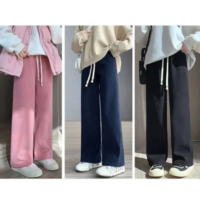 Women Long Pants Spring Autumn Women Elastic Waist Stright-2