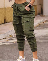 Women's Cargo Pants Casual Trousers New Solid Color Trend D / L-D-7