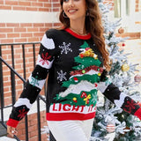 Women's Christmas Sweater Reindeer Xmas Snowflake Christmas-6