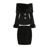 Women's Fashion Casual Off-shoulder Imitation Fox Fur-2