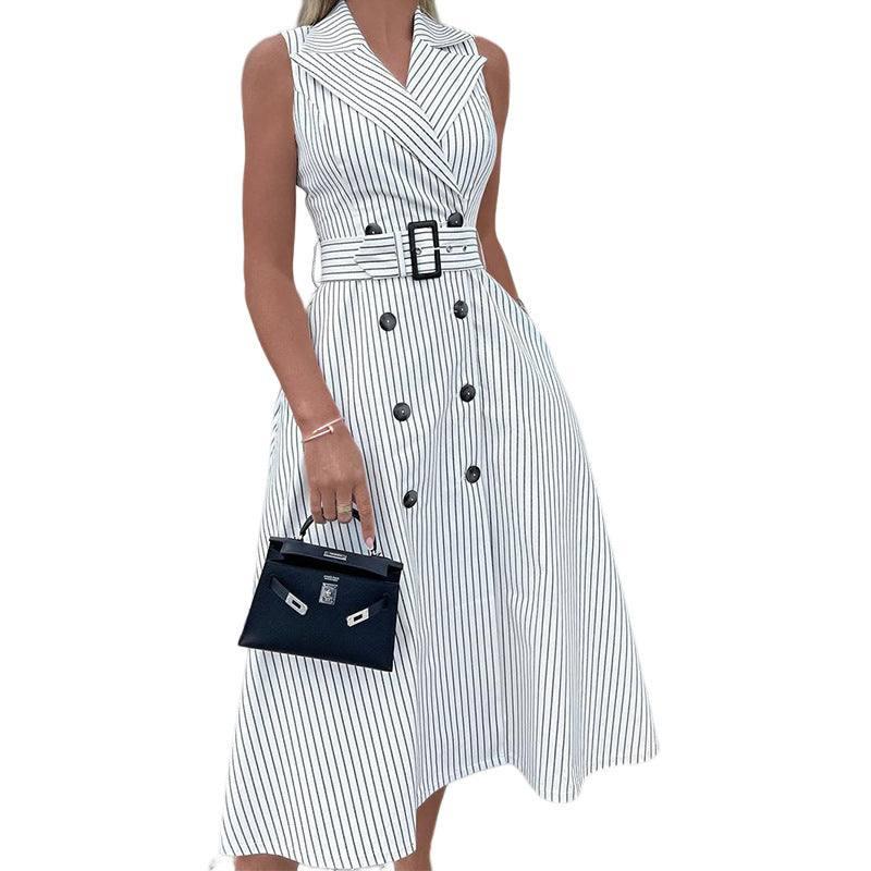 Women's Fashion Tailored Collar Dress-3