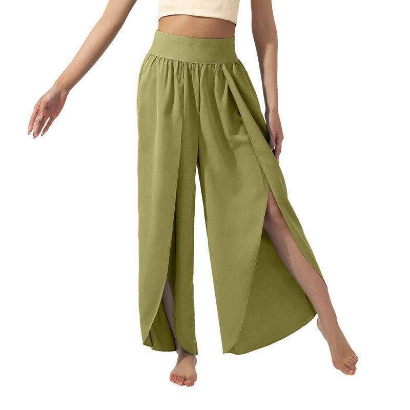 Women's Fashionable All-match Slimming High Waist Slit Yoga-3