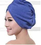 Women's Hair Dryer Cap, Absorbent Dry Hair Towel-Blue-16