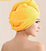 Women's Hair Dryer Cap, Absorbent Dry Hair Towel-Orange-39