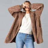 Women's hooded plush coat-4