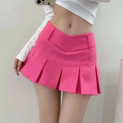 Chic Pleated Mini Skirt | Trendy Women's Fashion-Pink-8