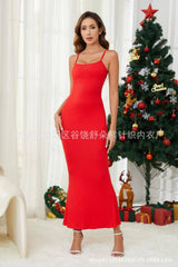 Women's Shapewear Dress Jumpsuit Tummy Tuck Lift Corset Open-Red-13