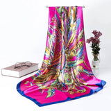 Women's Silk Scarf Multi-functional Small Silk Satin Shawl-10