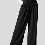 Women's Solid Color Casual Suit Pants With Real Pockets-2