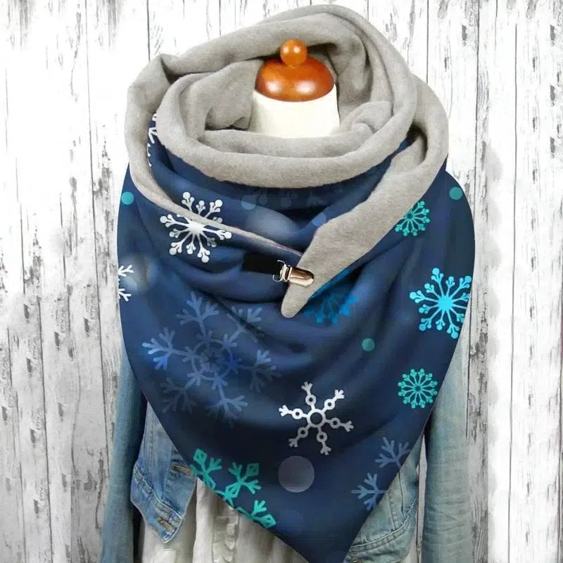 Women Scarf Winter Fashion Printing View Art Print Button Sz-2