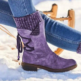 Women Winter Boots Mid-Calf Snow Boots-Purple-6