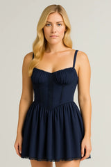 Spetshängselklänning Sommarmode Spetsning Smal midja