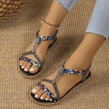 Round‑Toe Woven Outdoor Flat Sandals