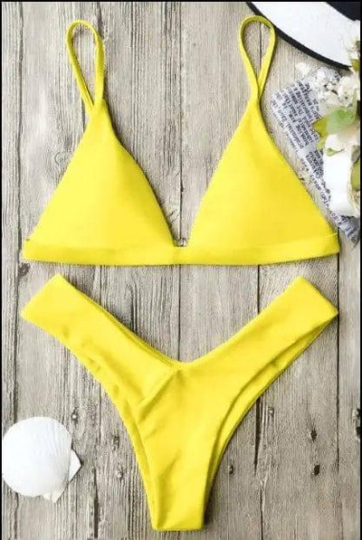 Chic Olive Triangle Bikini Set for Women - Swimwear Essentials-S-6